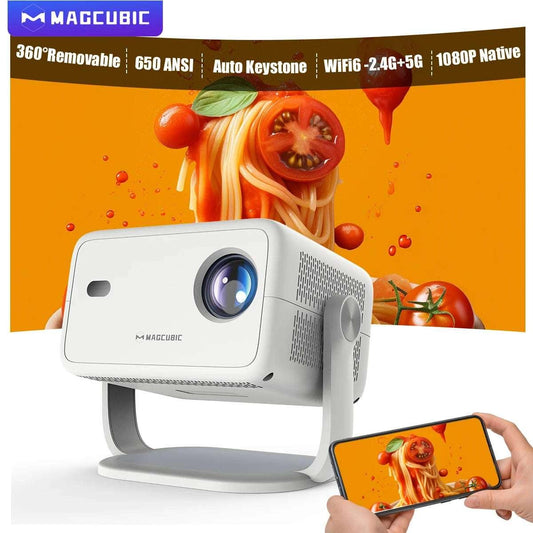Magcubic L018  4K Android11 Projector 650ANSI Native 1080P Auto Focus & Keystone BT5.2 WIFI6 Allwinner H713 Portable 360° Rotate