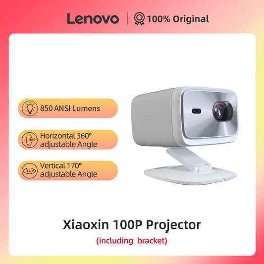 Lenovo Xiaoxin 100P Projector 850 ANSI Auto Focus Wifi6 Smart Home Theater 360 PTZ Support 4K HD Portable Projector mprojectors.com
