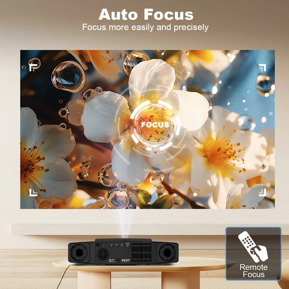 DESS C5 Enterprise Projector 4k Portable UHD Wifi 6 3000 Lumens Android Projector Auto Focus Home Theater Android TV Projectors