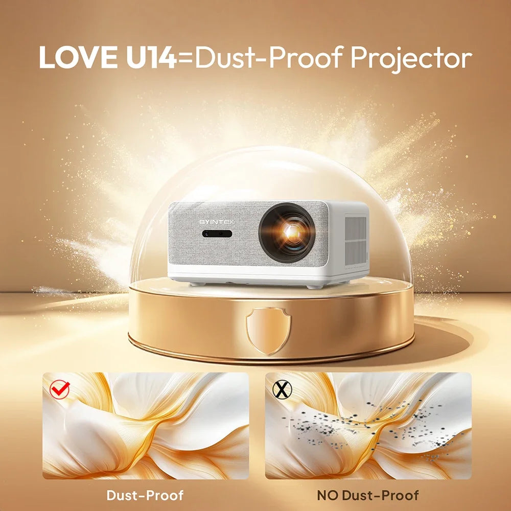 BYINTEK LOVE U14 Full HD 1080P Projector 4K  Smart Bluetooth WiFi 6 Supported 1250ANSI Auto Focus Home Theater Cinema Projectors - Multimedia Projectors