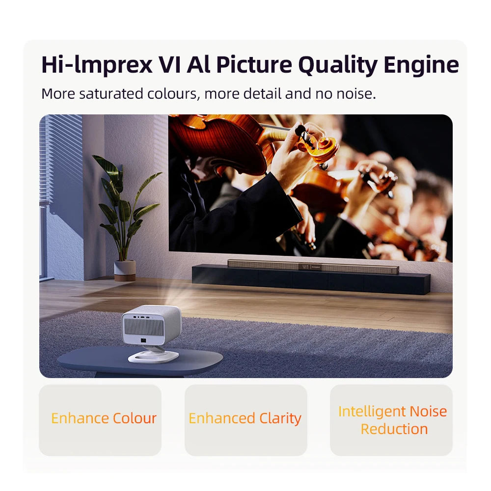 Lenovo Xiaoxin 100P Projector 850 ANSI Auto Focus Wifi6 Smart Home Theater 360 PTZ Support 4K HD Portable Projector mprojectors.com