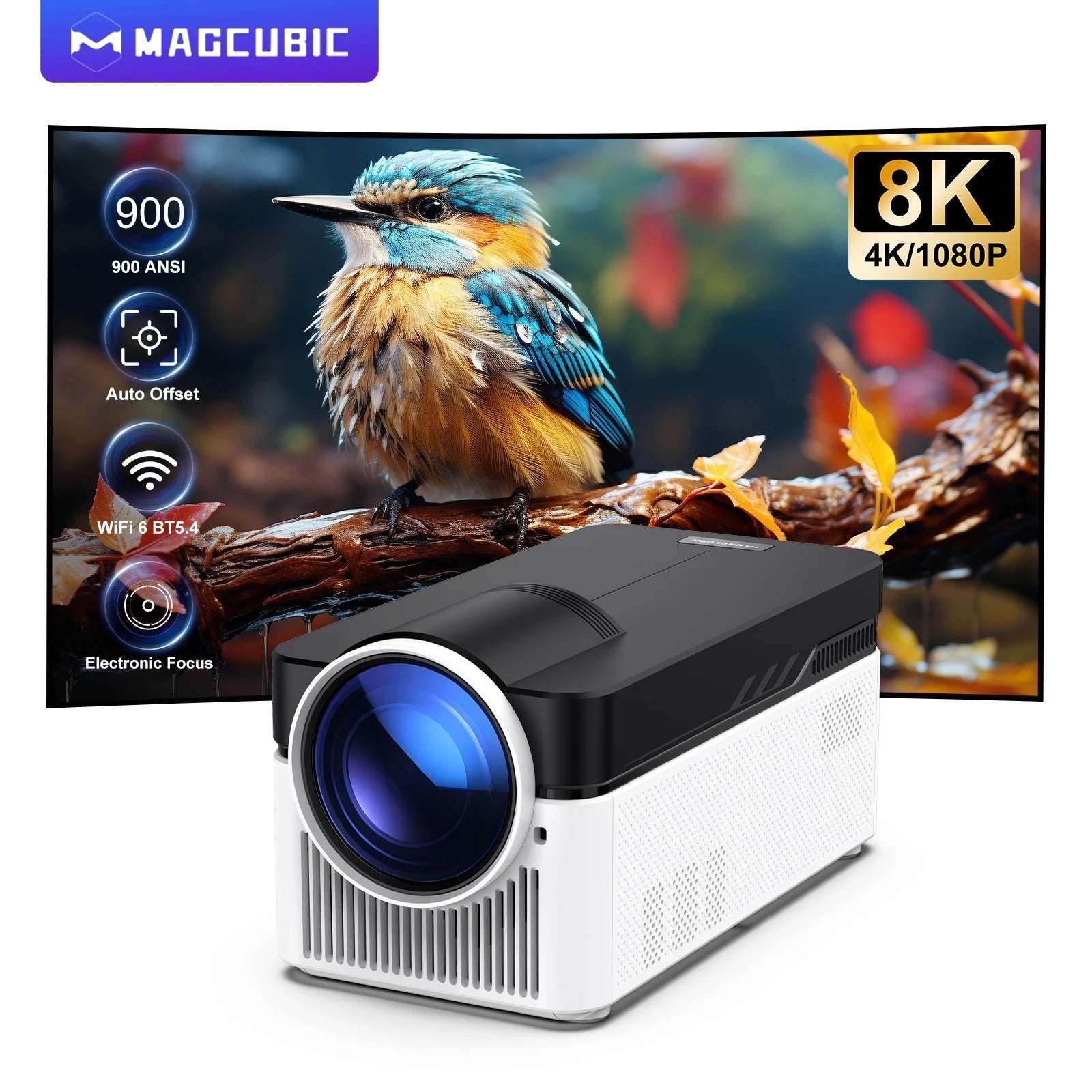 Magcubic HY450 Projector 900ANSI 8K 4K 1080P Ultra Short Throw Auto Offset Voice Assistant BT5.4 Allwinner H716 Electronic Focus