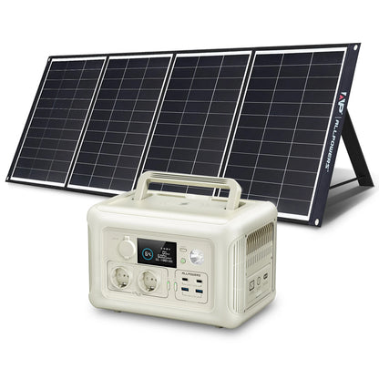 ALLPOWERS Portable Power Station with Portable Solar Panel（Included）,Pure Sine Wave 299Wh Outdoor Solar Generator Camping UPS - Multimedia Projectors