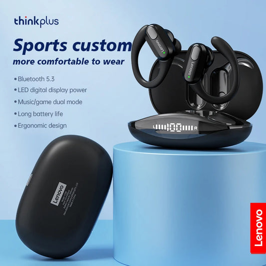 Lenovo ThinkPlus XT80 Sports Wireless Earphones with Mics, LED Power Display, Hifi Stereo Sound Bluetooth 5.3 TWS Headphones mprojectors.com