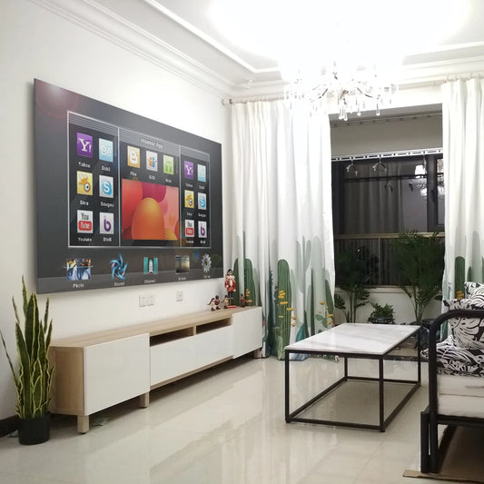 BYINTEK Projector Screen 72inch 84inch 100inch 120inch 130inch Reflective Fabric Projector Projection Screen Enhance Brightness - Multimedia Projectors