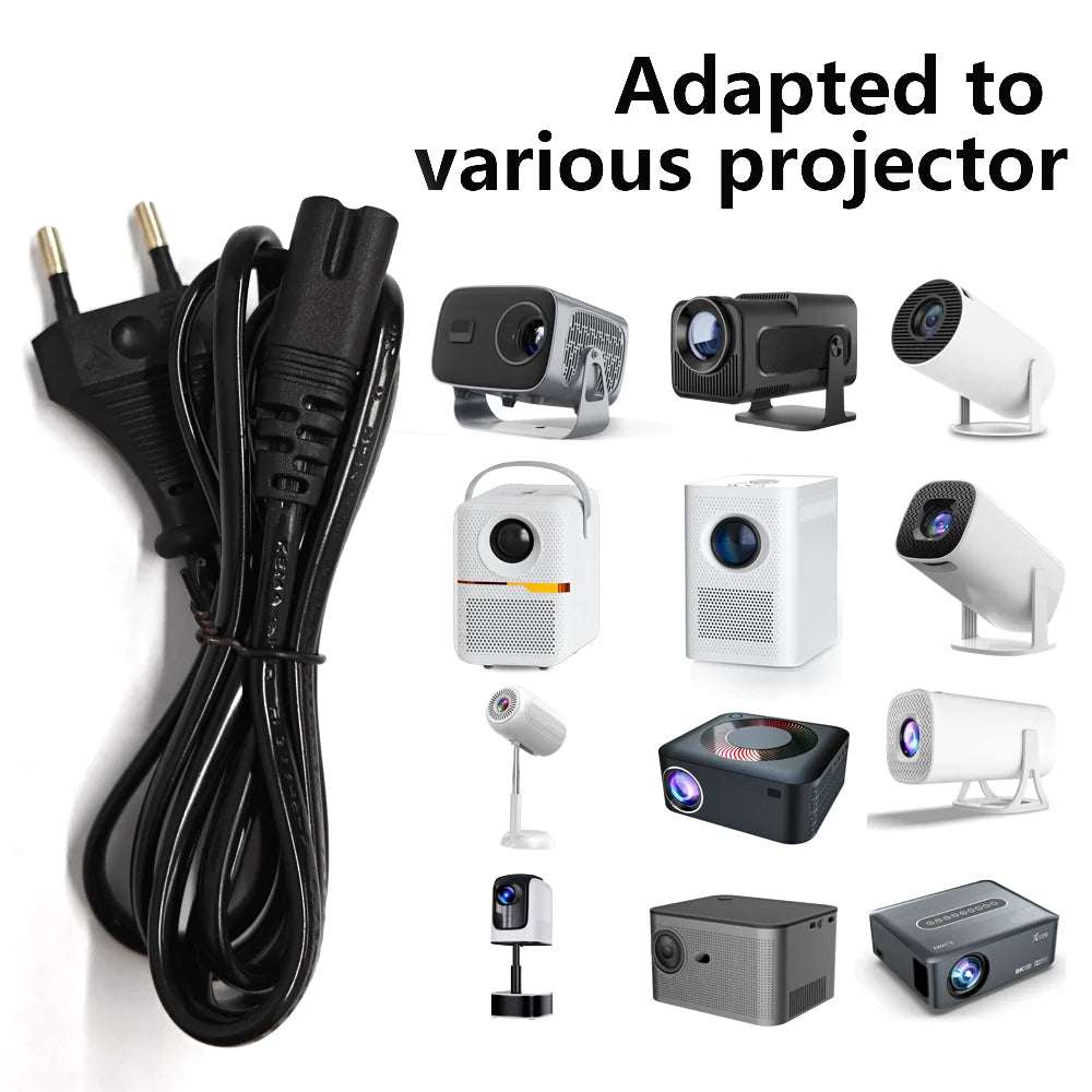 Power Cable  For HY300 HY320 HY300 PRO HY350 Projector EU US AU UK Power Adapter Cable Plug Suitable For Various Projectors