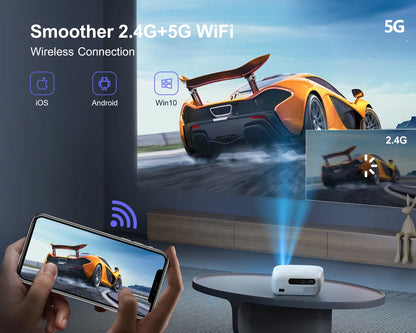 Wimius K7 5G WiFi Bluetooth Projector Full HD Native 1080P Support 4K Projectors 500 ANSI 6D Auto Keystone Home&Outdoor Video Projector - Multimedia Projectors