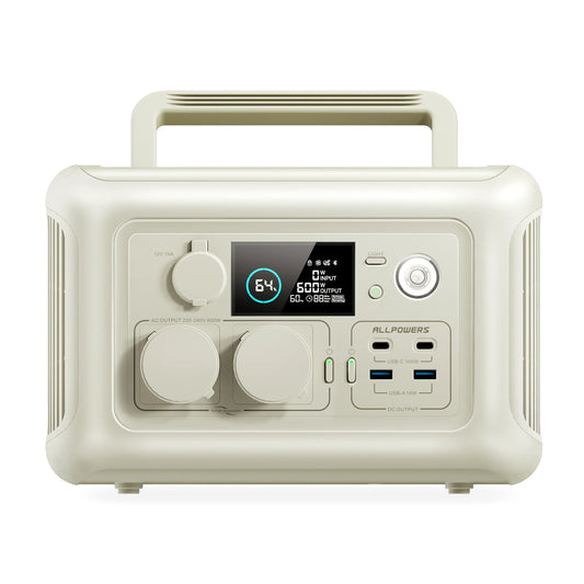 ALLPOWERS Portable Power Station with Portable Solar Panel（Included）,Pure Sine Wave 299Wh Outdoor Solar Generator Camping UPS - Multimedia Projectors