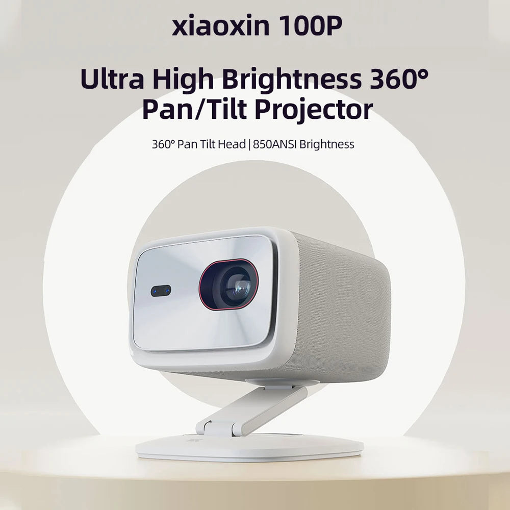 Lenovo Xiaoxin 100P Projector 850 ANSI Auto Focus Wifi6 Smart Home Theater 360 PTZ Support 4K HD Portable Projector mprojectors.com