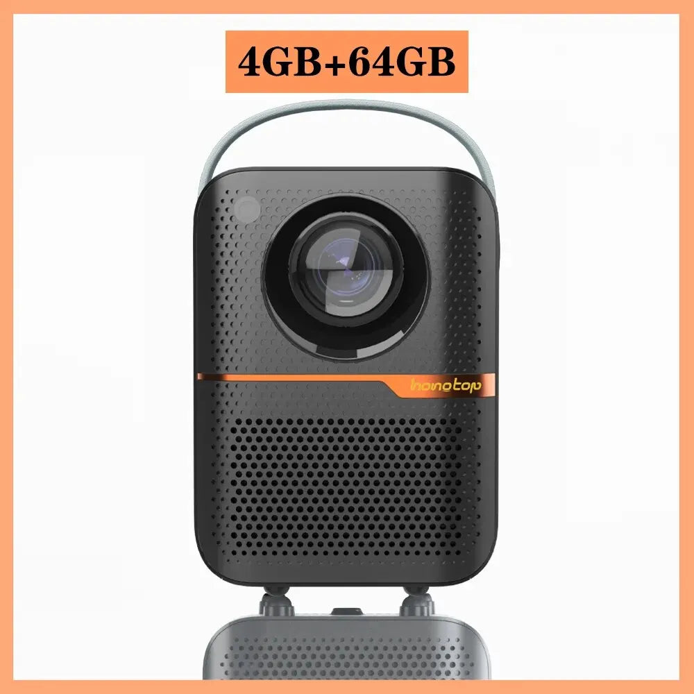 HONGTOP P10 Android Smart Mini Projector 300ANSI Lumen Portable Projector 4K with WIFI Bluetooth 1080P Home Movie Theater Beamer 4GB 64GB Android 10 Projector - Multimedia Projectors
