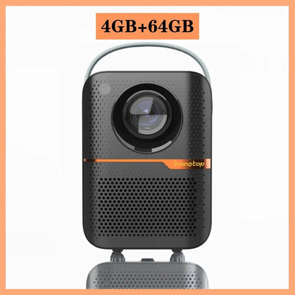 HONGTOP P10 Android Smart Mini Projector 300ANSI Lumen Portable Projector 4K with WIFI Bluetooth 1080P Home Movie Theater Beamer 4GB 64GB Android 10 Projector - Multimedia Projectors