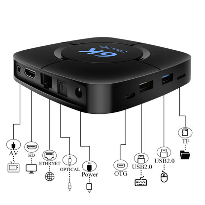 HONGTOP Smart TV Box 6K Android 10 Support 4K HD 1080p Video 2.4G/5G WiFi Bluetooth H.256 Smart Voice Media Player Set Top Box - Multimedia Projectors