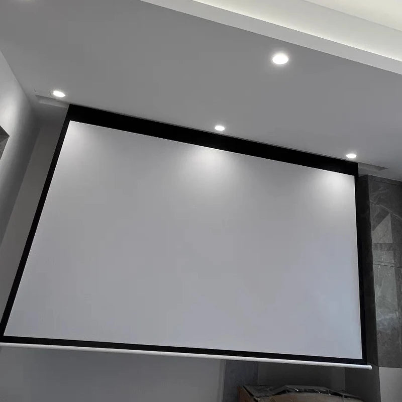 Remote Control HD Projection Screen 72inch 16:9 Wide View Motorized Projector Screens Fabric With For 3D HD Beamer Cinema Room - Multimedia Projectors