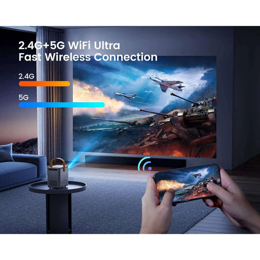 Wimius P61 Portable Projector 18000Lumens 5G WiFi Bluetooth Theater Projector Support Full HD 1080P Home Cinema Projector
